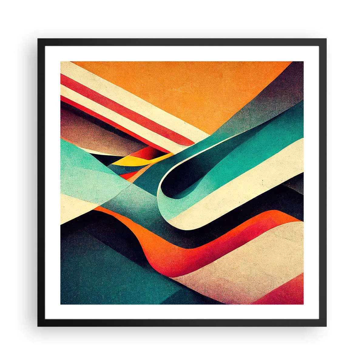 Plagát v čiernom ráme - Intenzívna kompozícia - 60x60 cm
