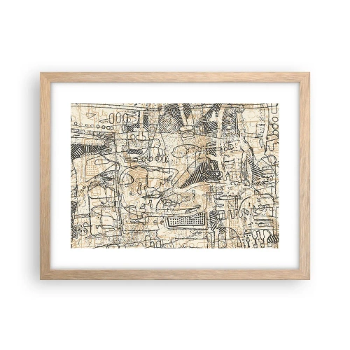 Plagát v ráme zo svetlého duba - Čaká na rozlúštenie - 40x30 cm