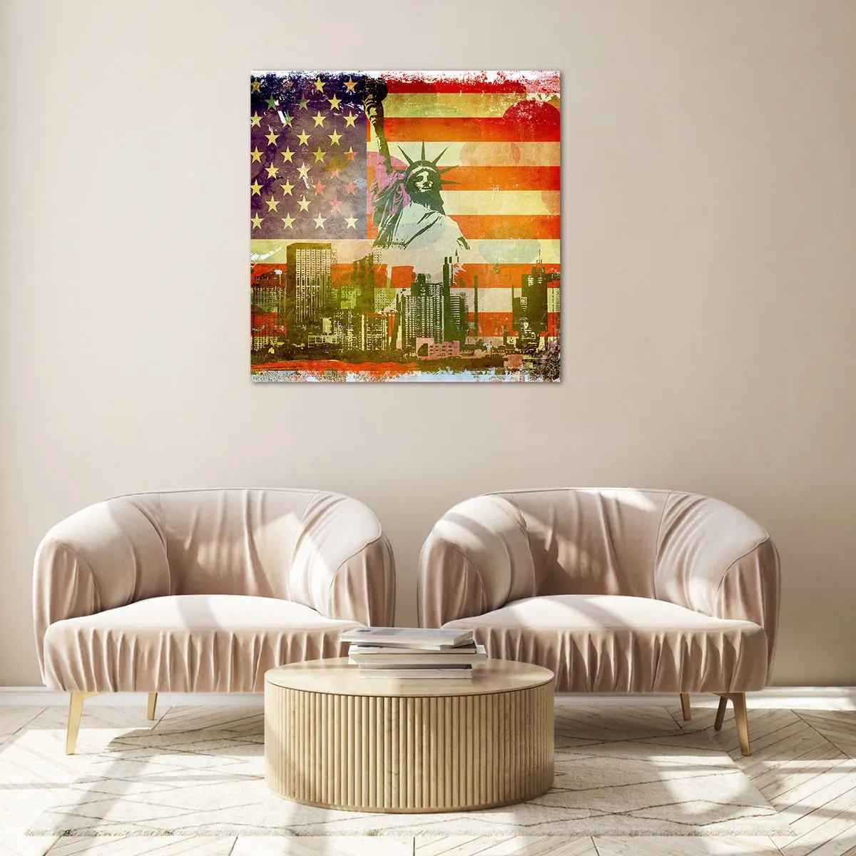 Obraz na skle - Viva America! - 30x30 cm