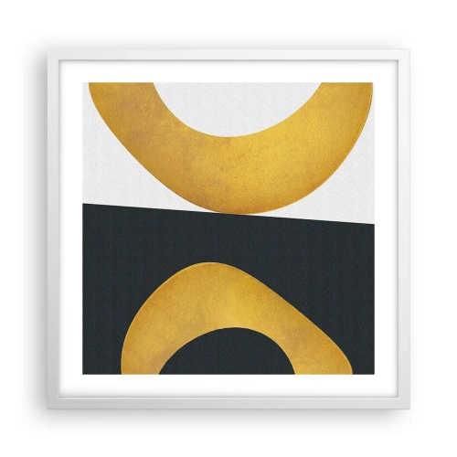 Plagát v bielom ráme - Po prvé: zlato - 50x50 cm
