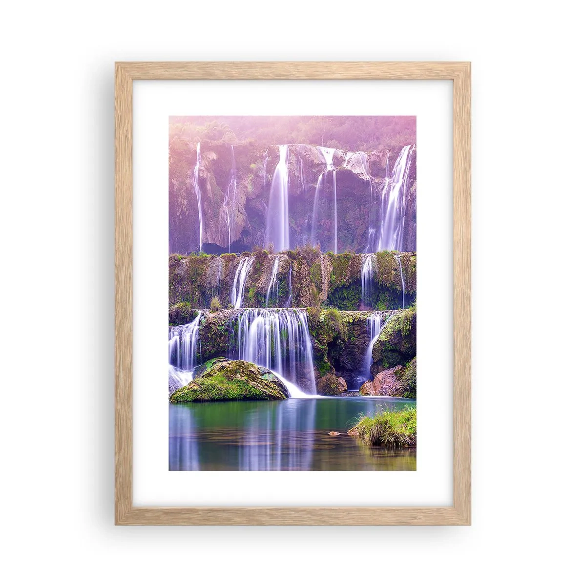 Plagát v ráme zo svetlého duba - Schody do neba - 30x40 cm