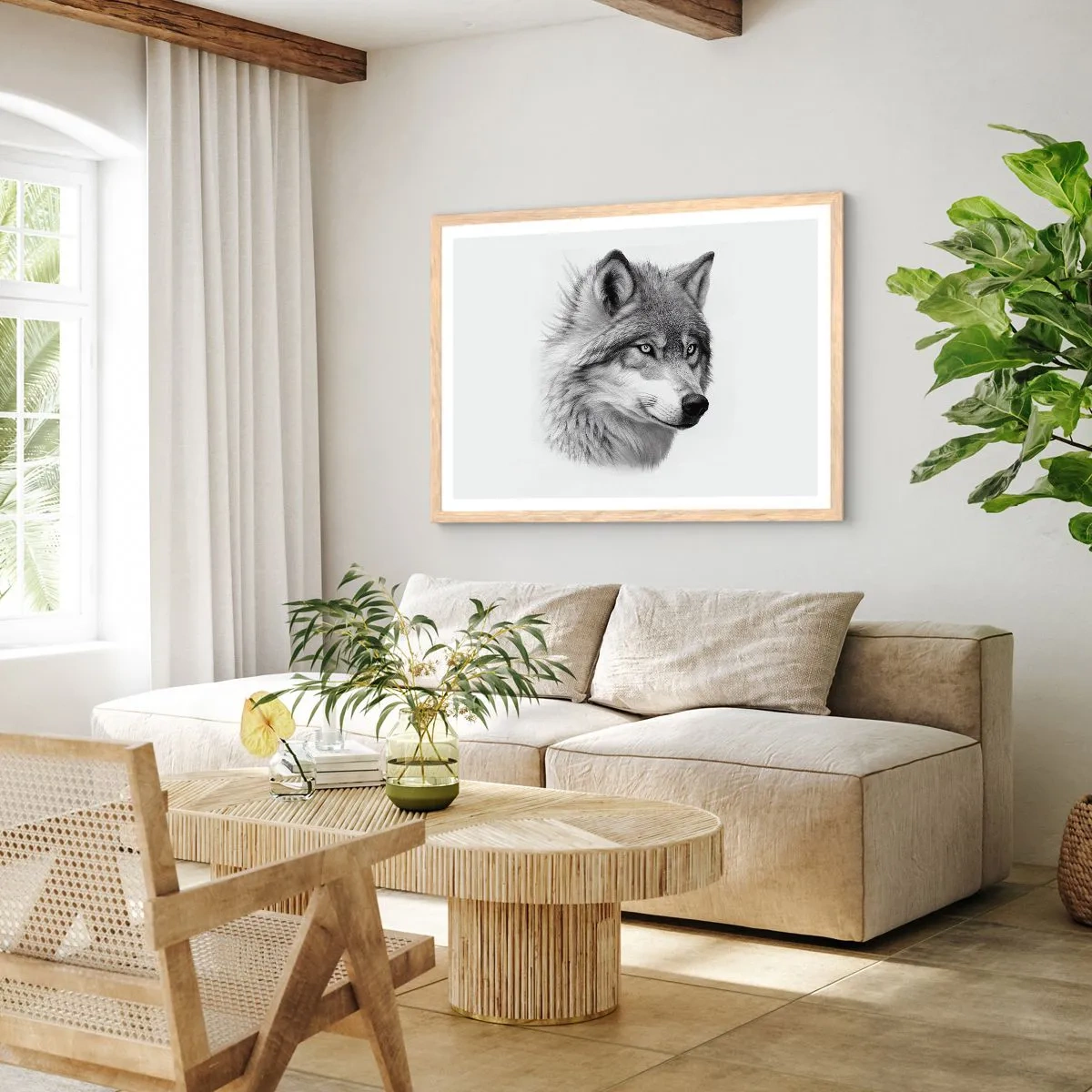 Plagát v ráme zo svetlého duba - Alfa – bezpochyby - 91x61 cm