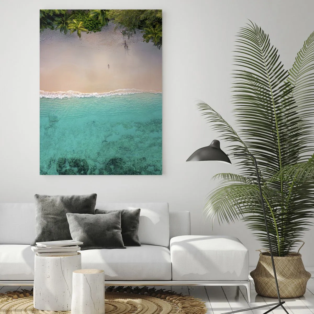 Obraz na skle - Rajská pláž - 50x70 cm