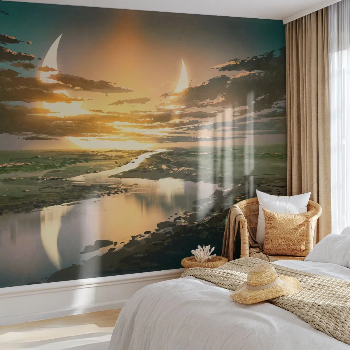 Fototapeta Premium Sand - Niekde vo vzdialenej galaxii - Krajina, Mesiac, Fantázia - 100x70 cm