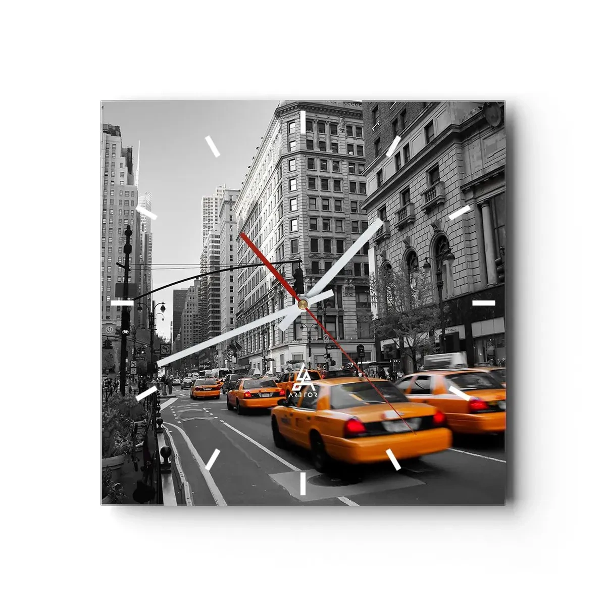 Nástenné hodiny - Slnko veľkomesta - 40x40 cm