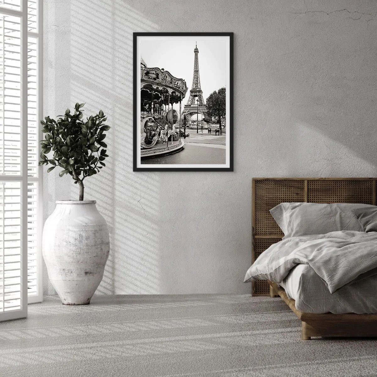 Plagát v čiernom ráme - Ak zábava, tak len v Paríži - 40x50 cm
