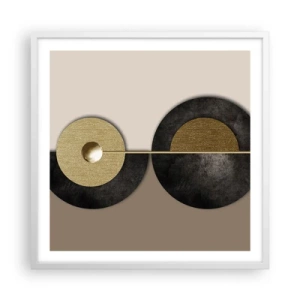 Plagát v bielom ráme - Variácie okolo kruhu - 60x60 cm