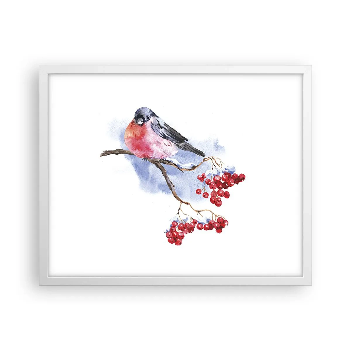 Plagát v bielom ráme - Farebná zima - 50x40 cm