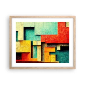 Plagát v ráme zo svetlého duba - Festival pravých uhlov - 50x40 cm