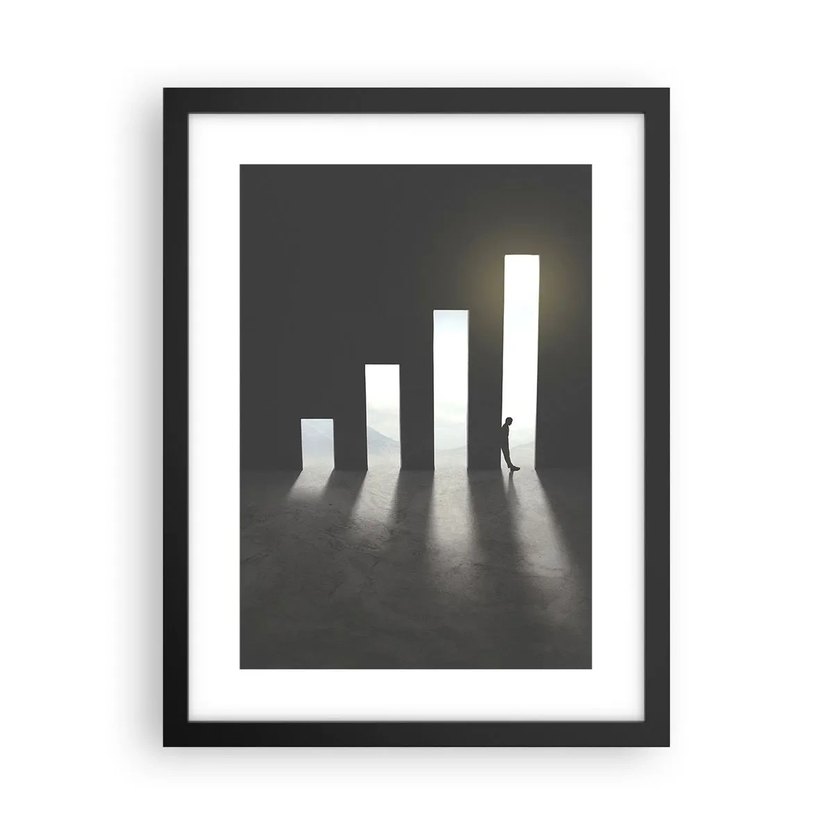 Plagát v čiernom ráme - Úspech – impresia - 30x40 cm