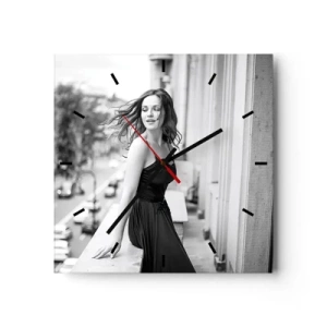 Nástenné hodiny - Určite Parížanka - 30x30 cm