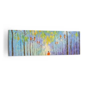 Obraz na plátne - Nočná pieseň dažďa - 160x50 cm