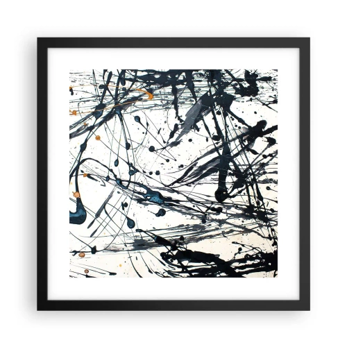 Plagát v čiernom ráme - Expresionistická abstrakcia - 40x40 cm