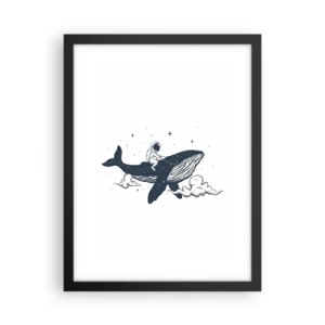 Plagát v čiernom ráme - Vesmírne dobrodružstvo - 30x40 cm