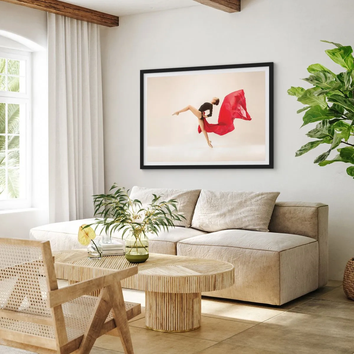 Plagát v čiernom ráme - Červené a čierne - 70x50 cm