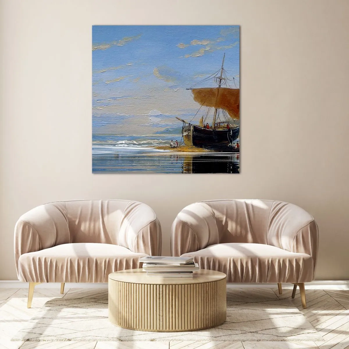 Obraz na skle - Voda, zem, vzduch - 30x30 cm