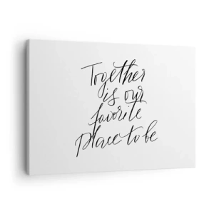 Obraz na plátne - Typografický nápis v elegantnom štýle na bielom pozadí - 70x50cm - Cítite to tiež? - Moderná nástenná dekorácia do obývacej izby a spálne ARTTOR