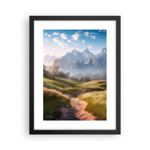 Plagát v čiernom ráme - Idylické údolie - 30x40 cm