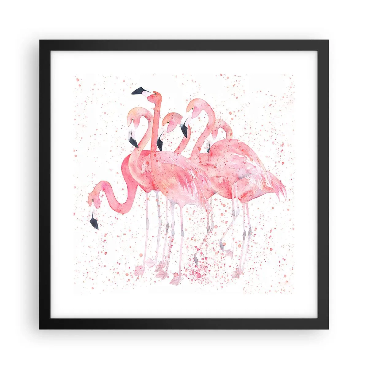 Plagát v čiernom ráme - Ružový ansámbl - 40x40 cm