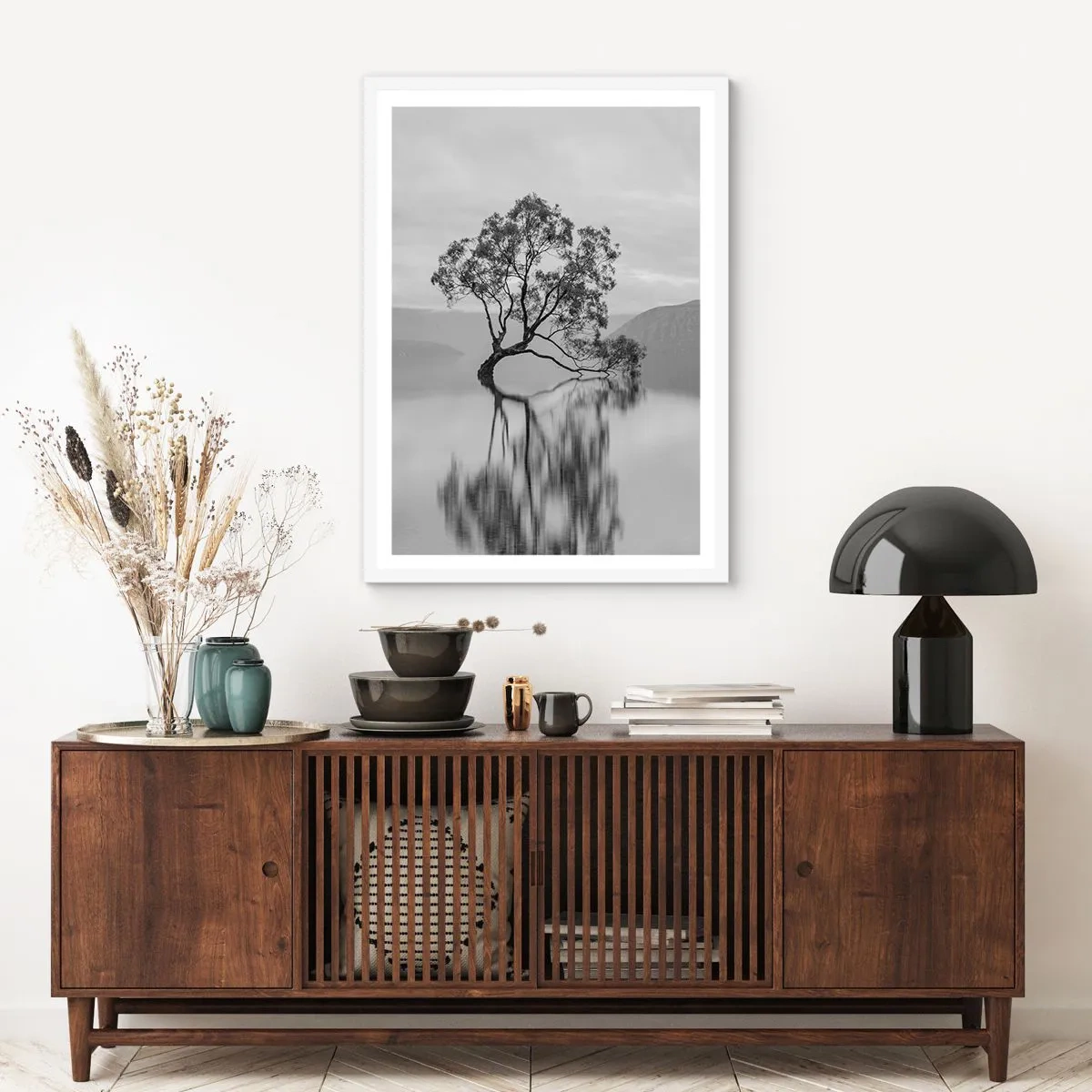 Plagát v bielom ráme - Existuje taká krajina - 70x100 cm