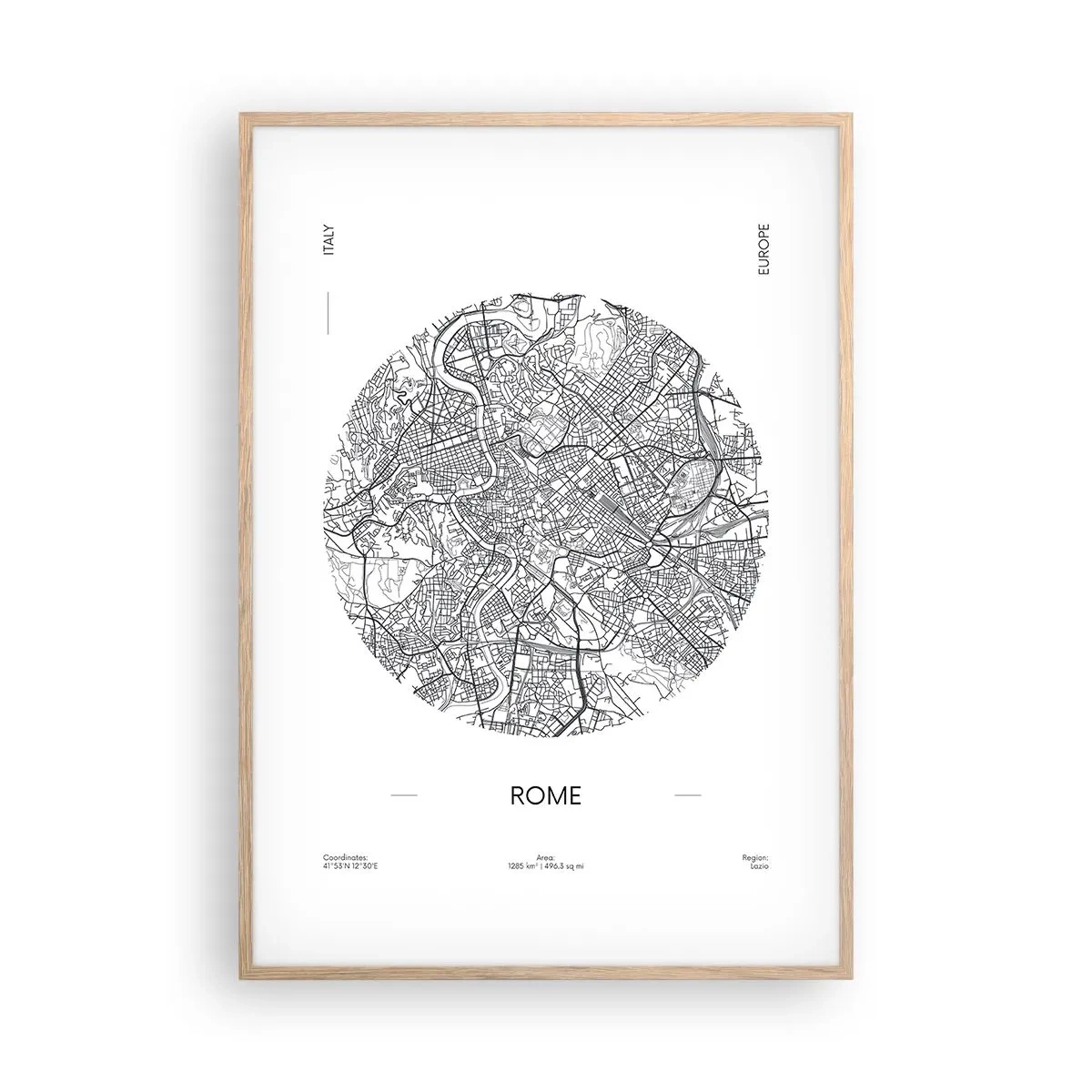 Plagát v ráme zo svetlého duba - Anatómia Ríma - 70x100 cm