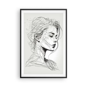 Plagát v čiernom ráme - Portrét v zamyslení - 61x91 cm