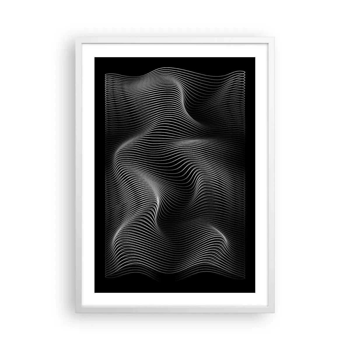Plagát v bielom ráme - Tanec svetla v priestore - 50x70 cm