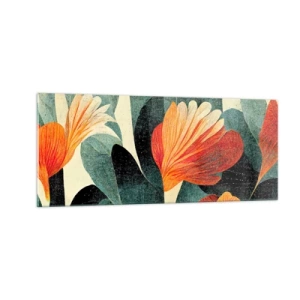 Obraz na skle - Tropické horúco a chlad zelene - 100x40 cm