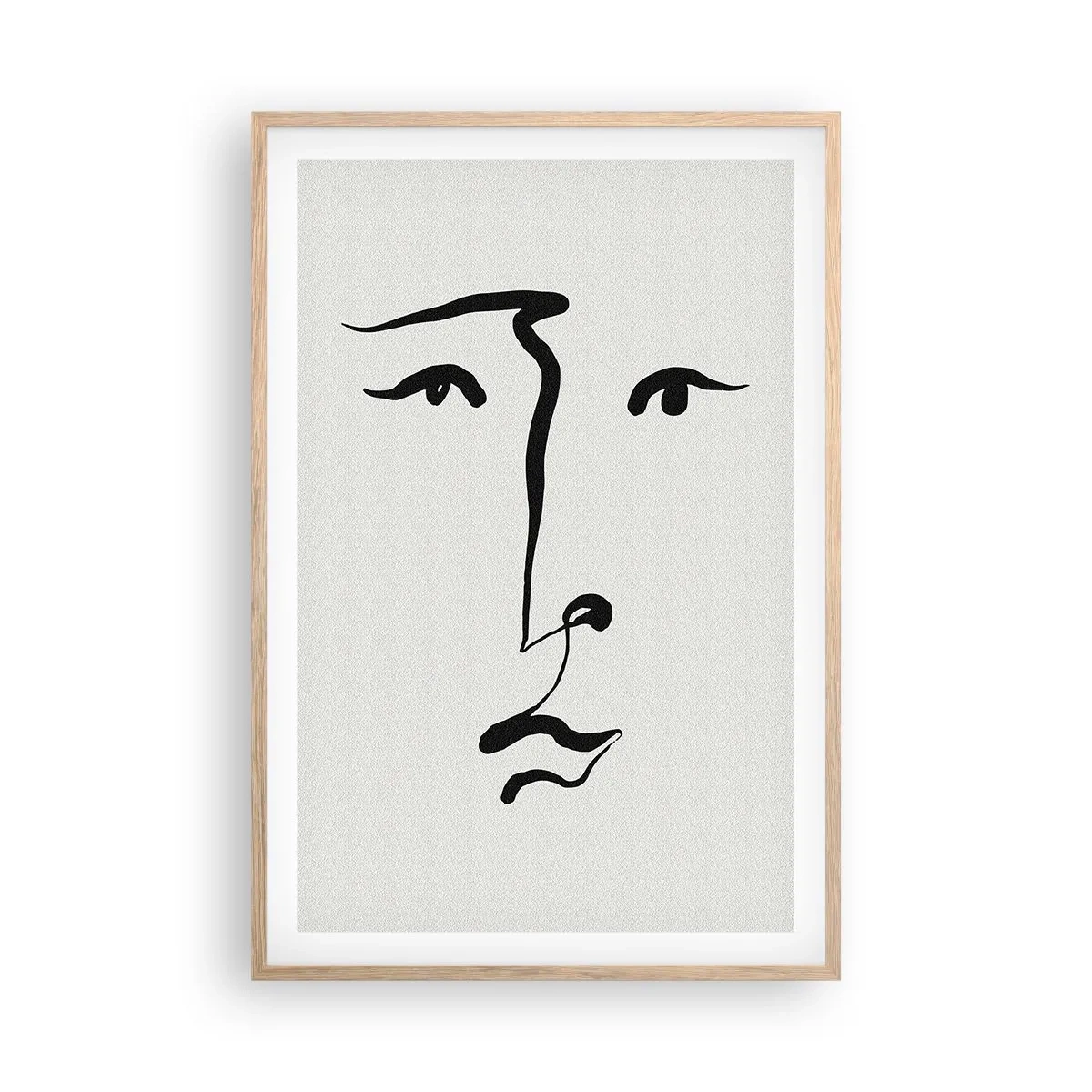 Plagát v ráme zo svetlého duba - Jednoduchý portrét - 61x91 cm