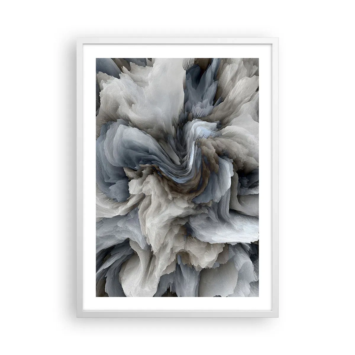 Plagát v bielom ráme - Kameň a kvet - 50x70 cm