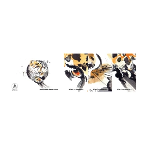 Vzorka samolepiacej fototapety Deluxe Sticker - Dravá krása - Zvieratá, Panther, Príroda - 100x30 cm