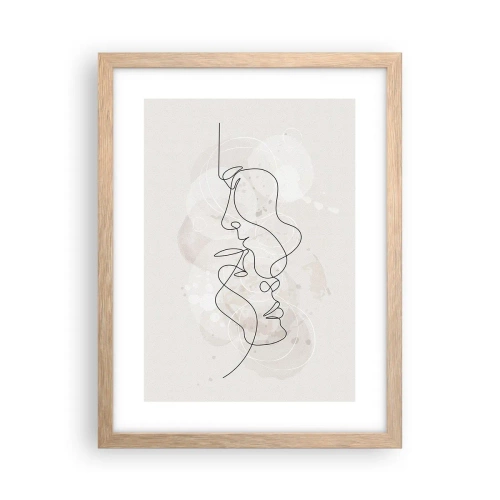 Plagát v ráme zo svetlého duba - Zamotaní v objatí - 30x40 cm