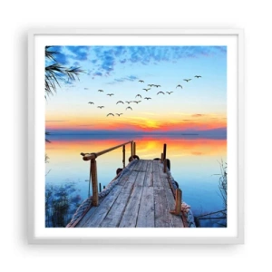 Plagát v bielom ráme - Je čas isť späť… - 60x60 cm