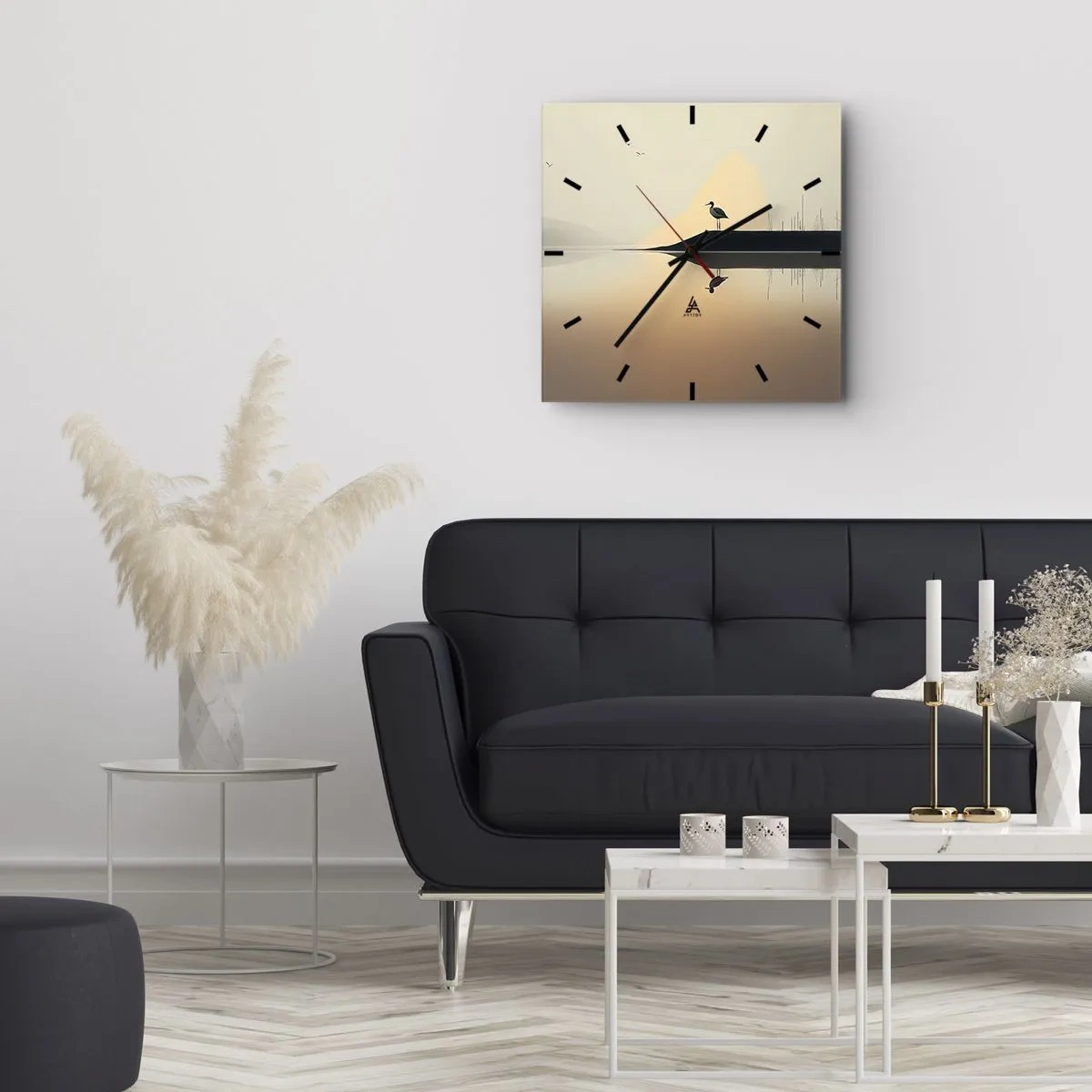 Nástenné hodiny - Pán na jazere - 40x40 cm