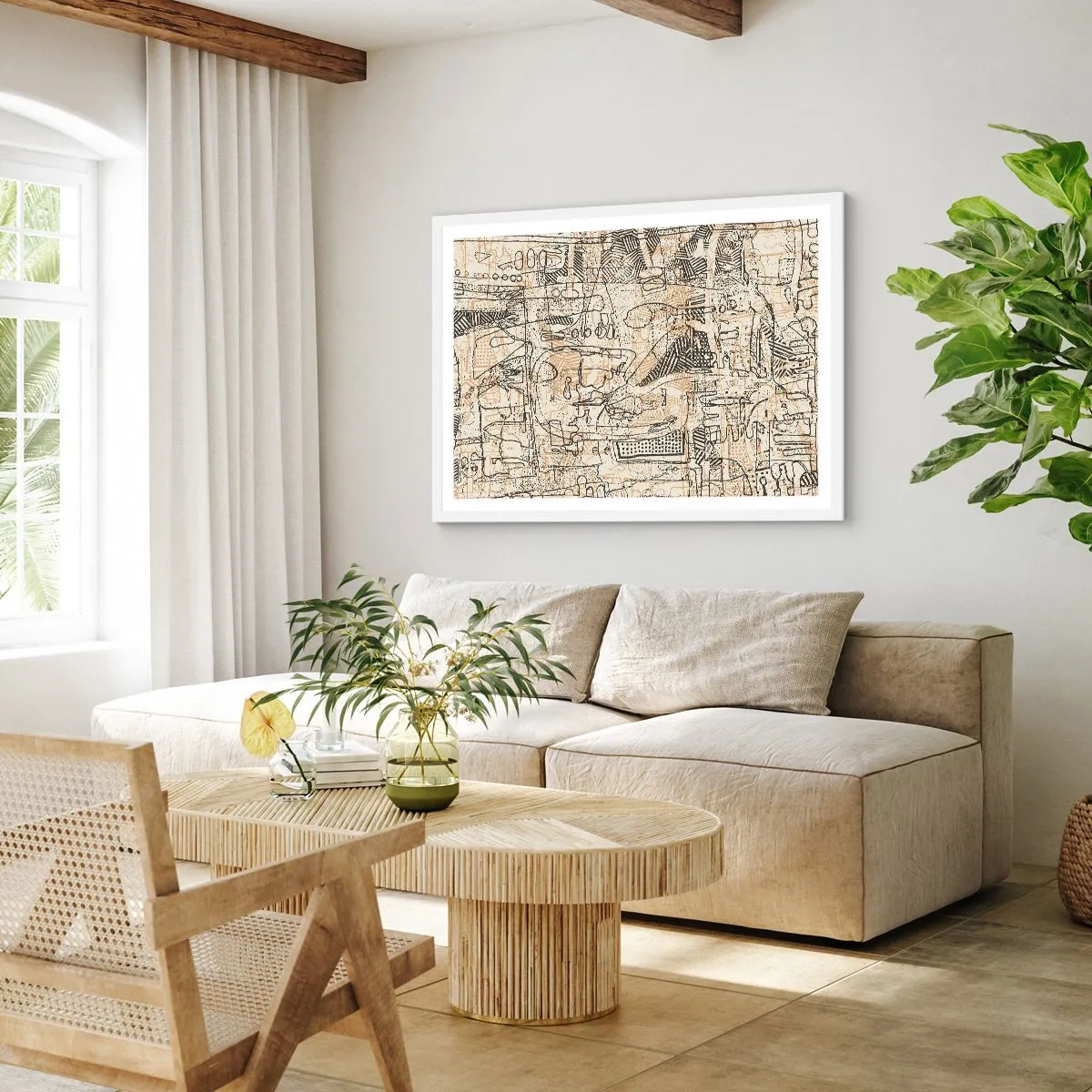 Plagát v bielom ráme - Čaká na rozlúštenie - 70x50 cm