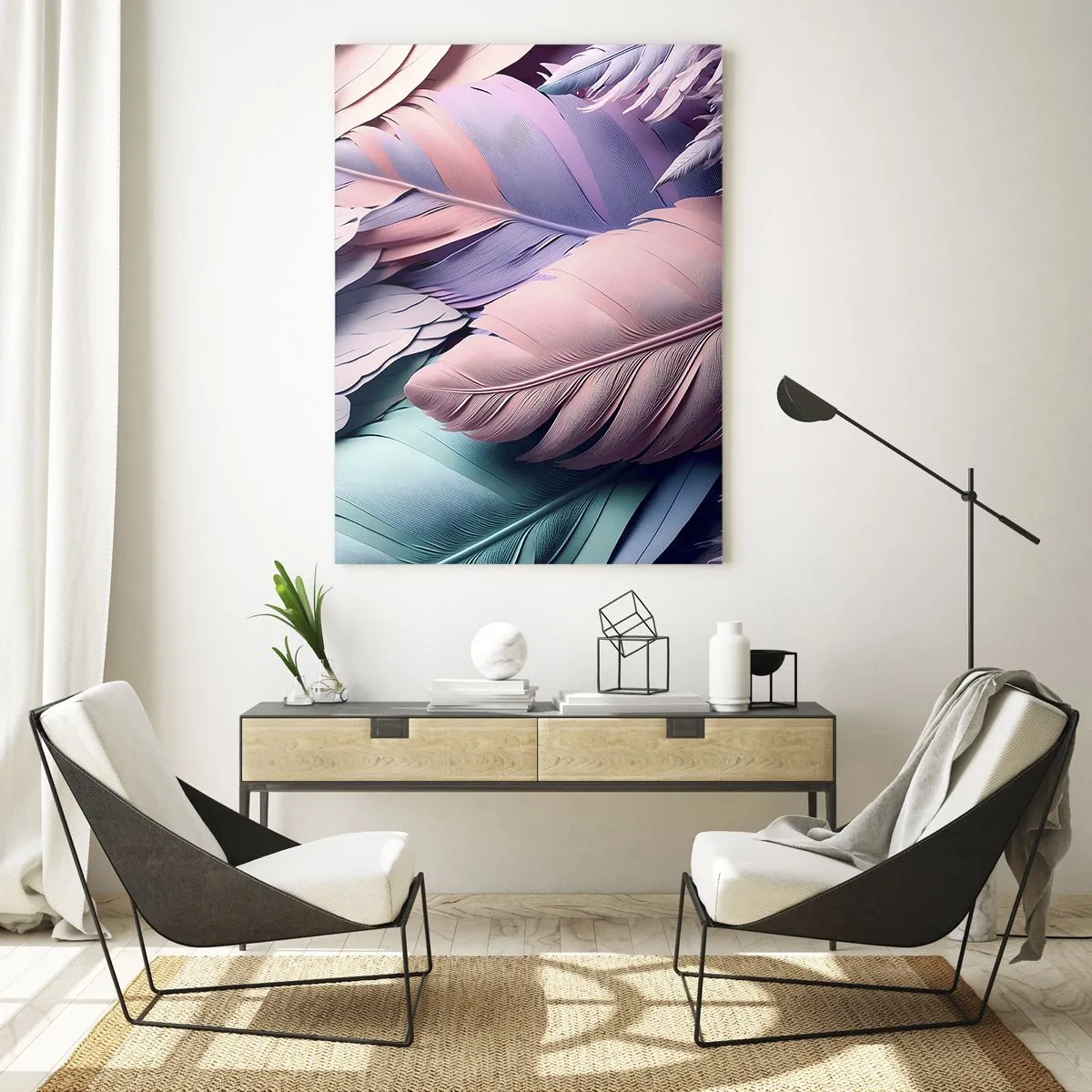 Obraz na skle - Vtáčí štýl - 70x100 cm