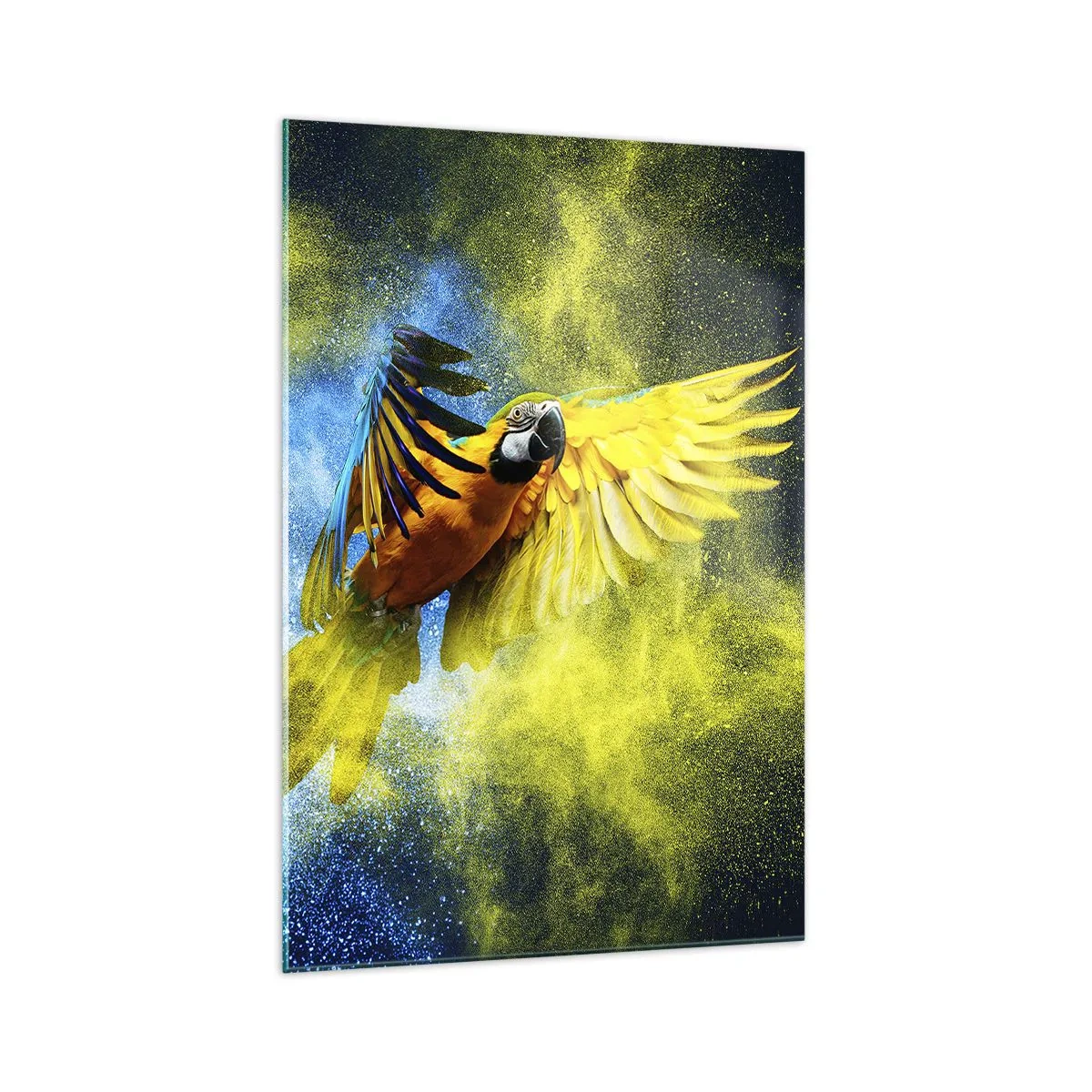 Obraz na skle - V modro-zlatom prachu - 70x100 cm
