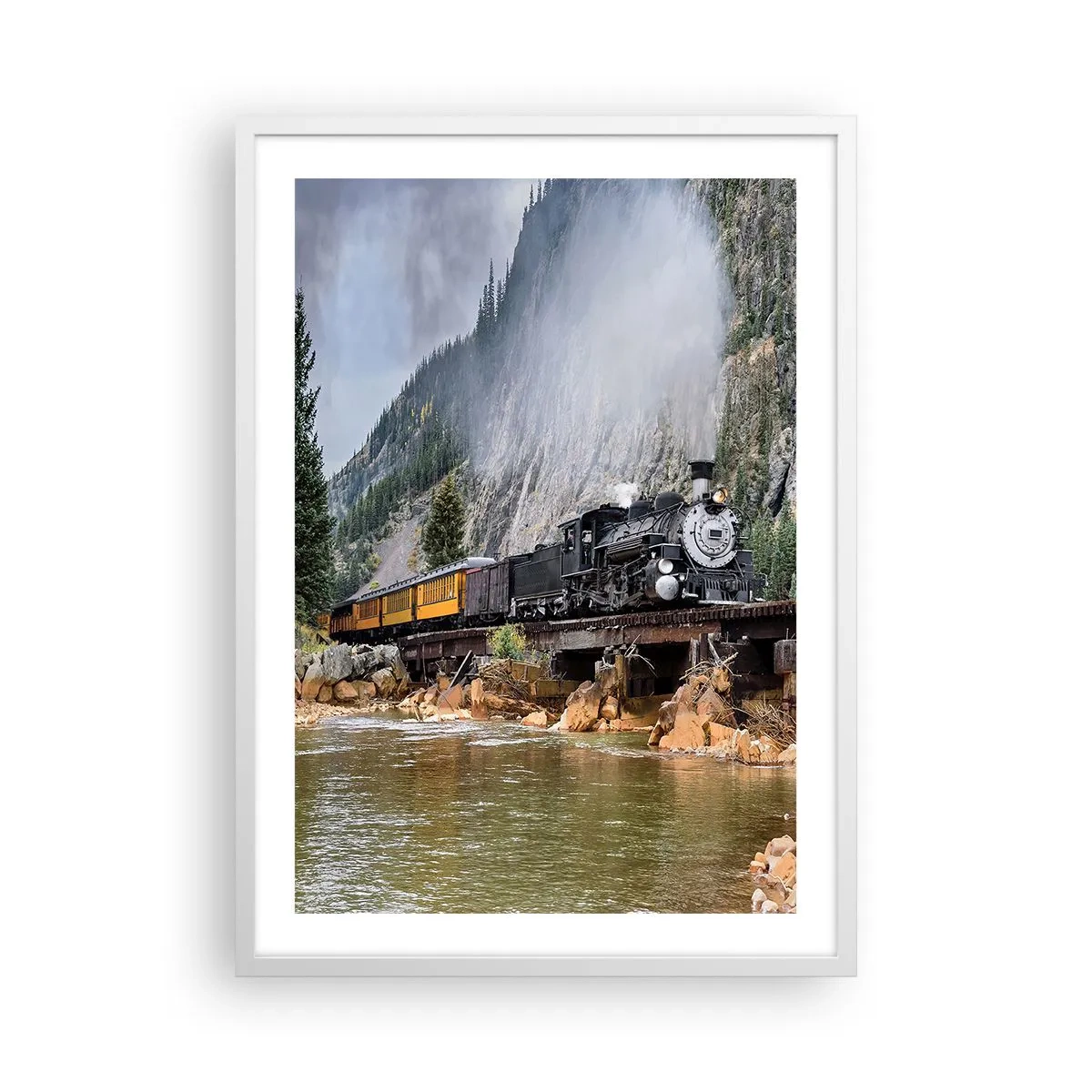 Plagát v bielom ráme - A kam to? Kam? - 50x70 cm