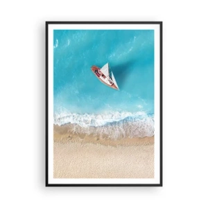 Plagát v čiernom ráme - Na hranici modrej a zlatej - 70x100 cm