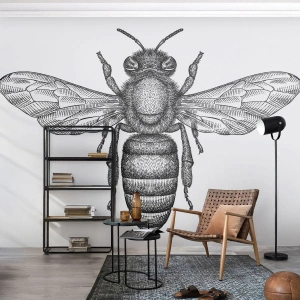 Fototapeta Premium Canvas - Hmyzí portrét - Bee, Hmyz, Minimalistický - 150x105 cm