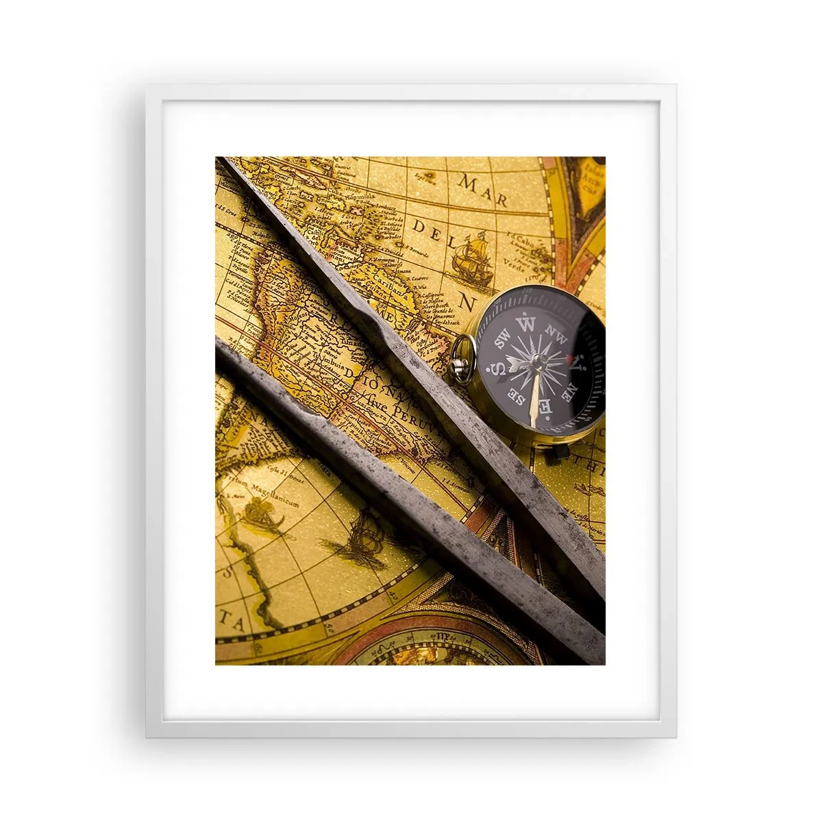 Plagát v bielom ráme - Kde sú tie poklady? - 40x50 cm