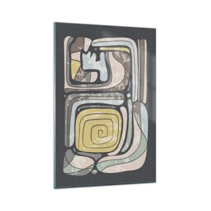 Obraz na skle - Abstrakcia v predkolumbovskom duchu - 80x120 cm