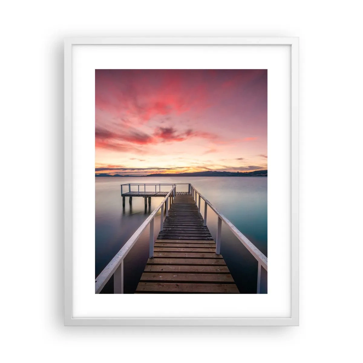 Plagát v bielom ráme - Jemný plameň večera - 40x50 cm