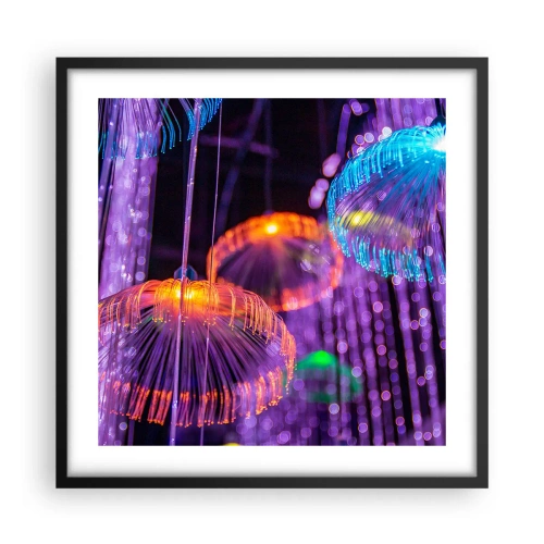 Plagát v čiernom ráme - Svetelná fontána - 50x50 cm