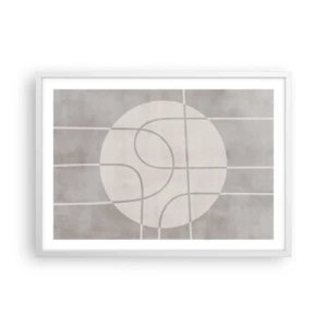 Plagát v bielom ráme - Kruhovo a priamo - 70x50 cm