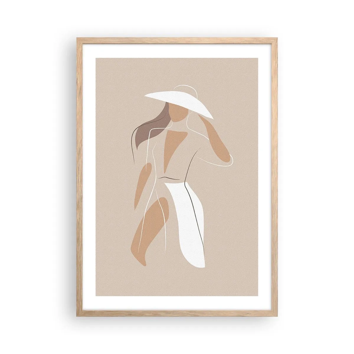 Plagát v ráme zo svetlého duba - Móda je zábava - 50x70 cm