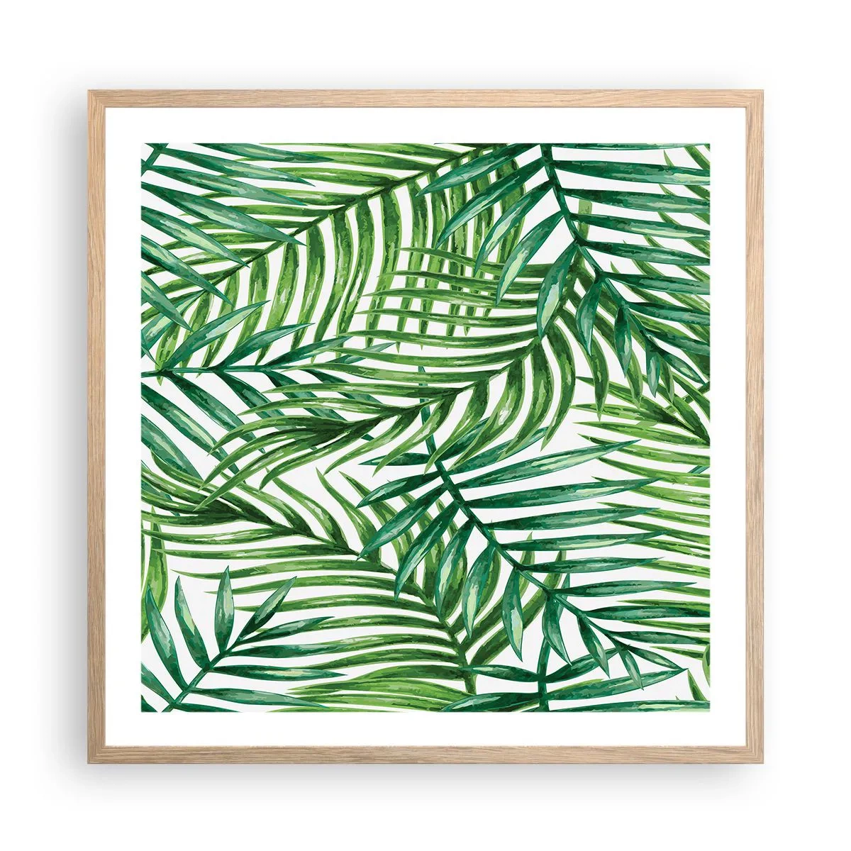 Plagát v ráme zo svetlého duba - Pod zeleným baldachýnom - 60x60 cm
