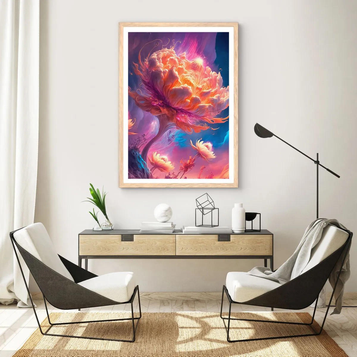 Plagát v ráme zo svetlého duba - Iný svet - 30x40 cm
