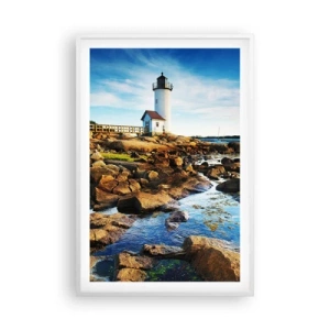 Plagát v bielom ráme - Vráťte sa šťastne, čakám - 61x91 cm