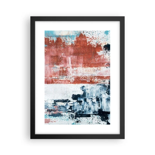 Plagát v čiernom ráme - Abstraktné pol na pol - 30x40 cm